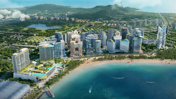Phối cảnh bãi Đất Đỏ - nơi hội tụ 13 thương hiệu nghỉ dưỡng thuộc các tập đoàn hàng đầu thế giới - Ảnh: SG